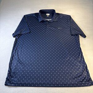 Greg Norman Men XXL Blue White Graphics Polo Performance Play Dry Shark Golfer